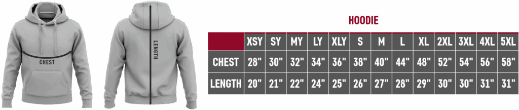 Buck Hoodie Sizing Guide