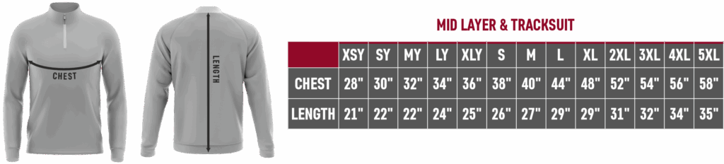 Buck Mid Layer Sizing Guide
